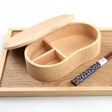 Японский Стиль деревянные решетки сухой паек Творческий окружающей Коробки для обедов студентов Японский Суши Холдинг Портативный коробке 2 цвета