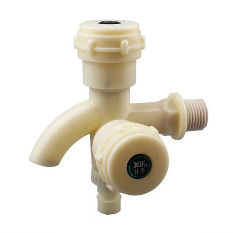 Free Shipping Plastic washing mchine faucet Wholesale Dual Handles Wall