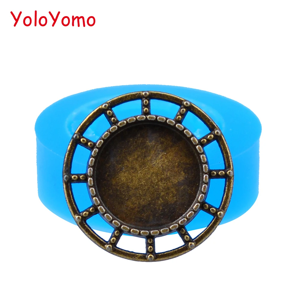 O092YL 22.3mm Round Picture Frame Flexible Silicone Mold - Cake Decorating Fondant Baking Tools Jewelry DIY Candy Resin | Дом и сад