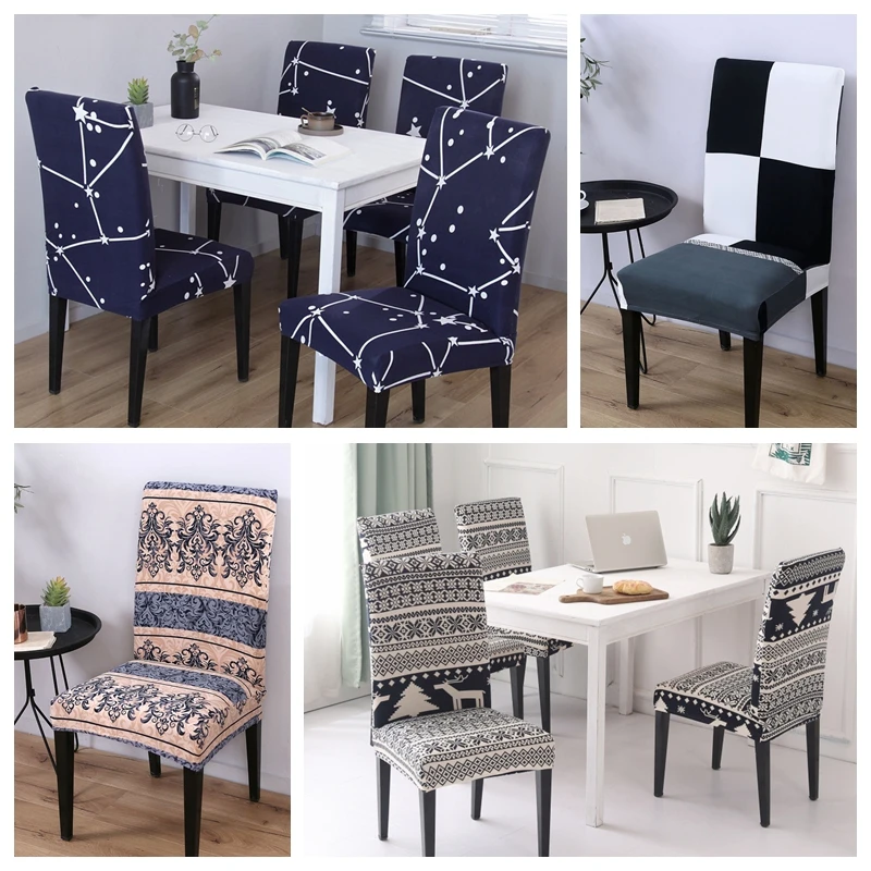 

Modern Pattern Elastic Hotel Banquet Wedding Chair Covers Spandex With Backrest Dining Party Chair Slipcovers Capa Para Cadeira