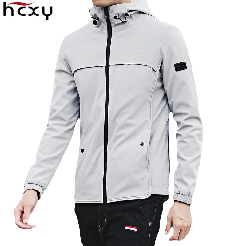 

2017 New Spring Autumn Men's Jackets hooded zipper Fashion Coats Male Casual Jacket Men red gray travel Windbreaker