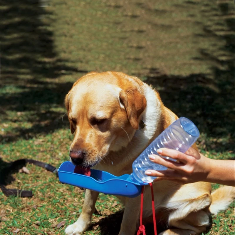 500ml Dog Water Bottle Feeder With Bowl Plastic Portable Water Bottle Pets Outdoor Travel Pet Drinking Water Feeder Dog Suppies