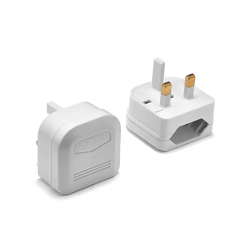 European EU To UK Travel Power Adapter With 5A Fuse UK British