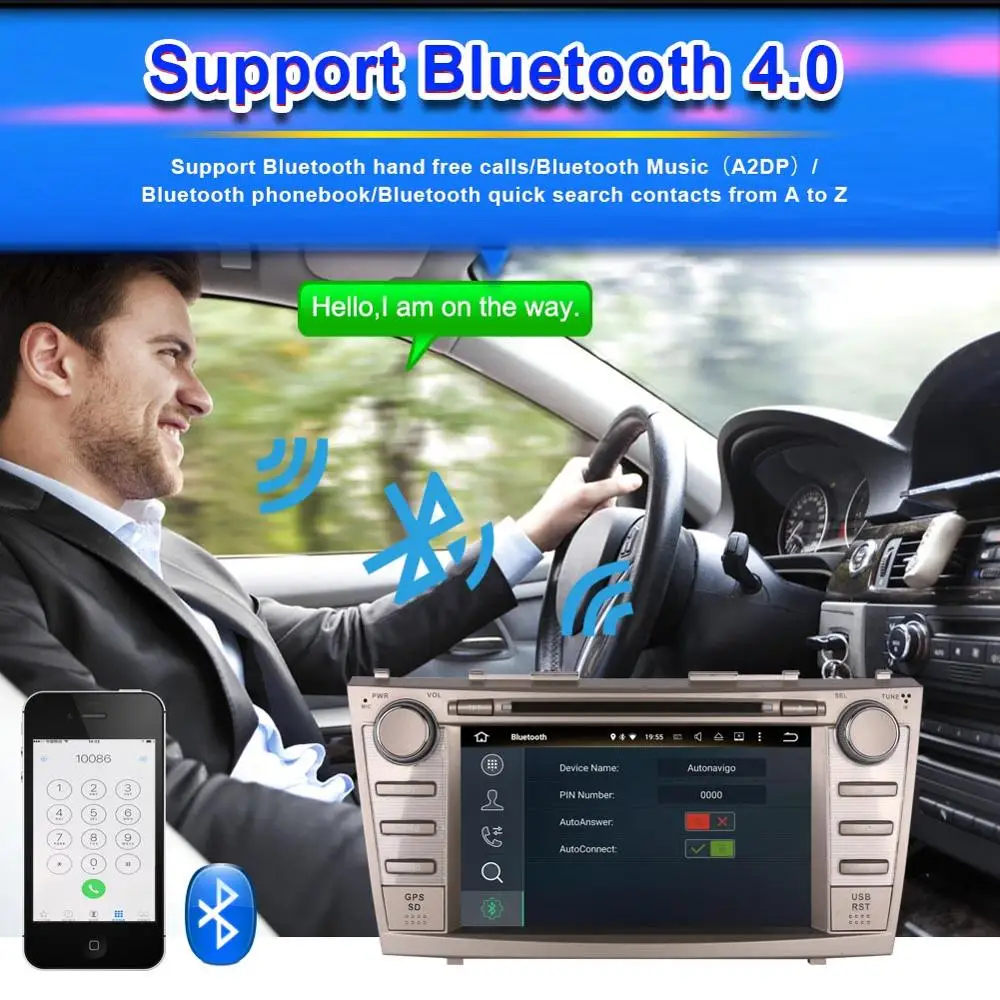 Top Android 7.1/8.0 Octa Core 4GB RAM Car GPS Navigation DVD Multimedia Player For Toyota Camry 2007-2011 Radio Stereo Head Unit 4