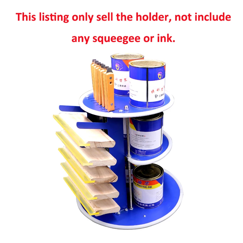 

Desktop 3 Layers Spinning Squeegee Rack screen printing squeegee and ink scraper rack , squeegee holder