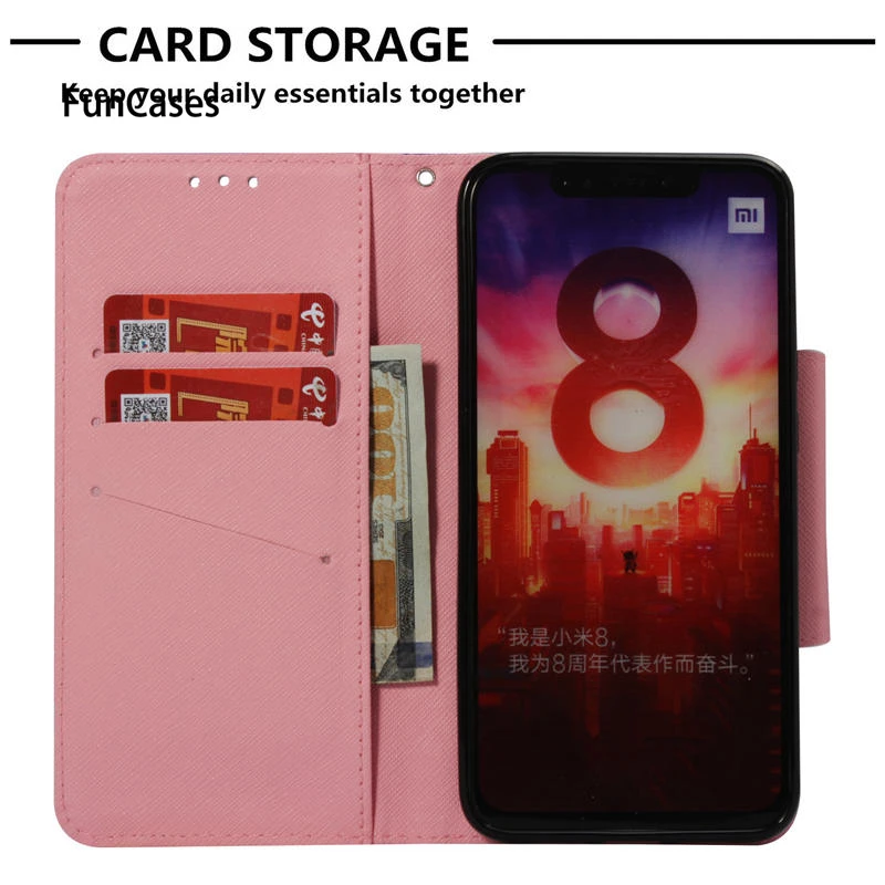 Большой размер Магнит Кнопка чехол для телефона Xiaomi Mi 8 Pro 128 GB PU Кожаные чехлы Global