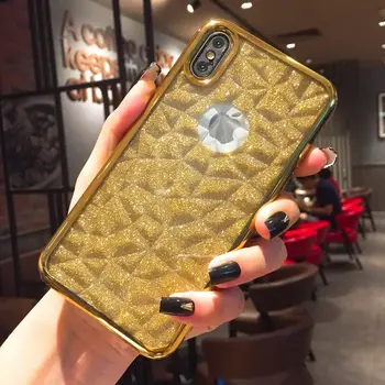 

20pcs/lot Free shipping Glitter Electroplated diamond TPU skin cover case for iphone 6 7 8 9 X XS XR XS Max 6 7 8 plus cases
