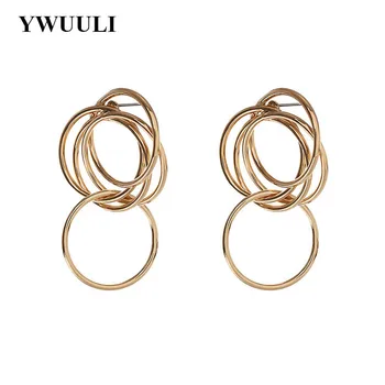 

Creative Hollow Geometric Twisted Multi Round Circle Stud Earrings for Women Vintage Metal Ear Studs Earing Jewelry Gift XR1612