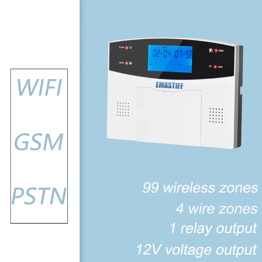 Wifi GSM PSTN сигнализация Беспроводная и Проводная детекторы сигнализация Умный дом релейный выход приложение английский/русский/испанский/Франция/Итальянский