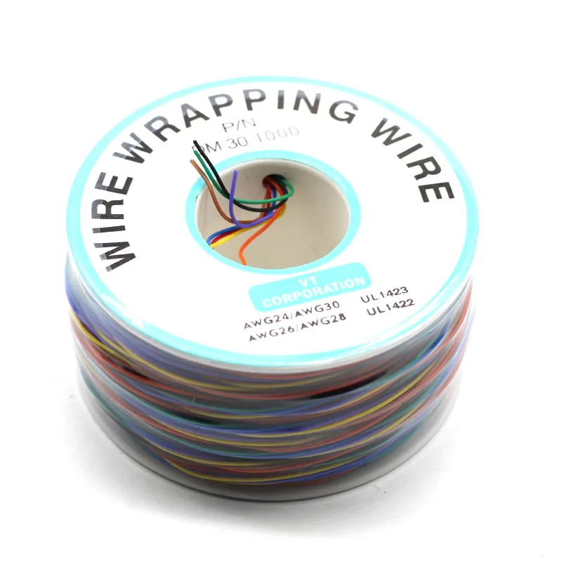 

8 Colors 30AWG Wire Wrapping Wire OK Line Tinned Copper Solid PVC insulation PCB Test Core Line Single Tinned Copper Wire