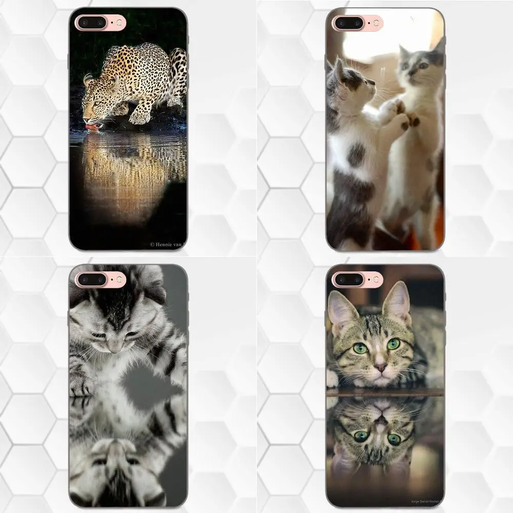 The Cute Mirror Reflection Cat Lovely For Huawei Honor Enjoy Mate Note 6s 8 9 10 20 Lite Play Pro P smart Soft TPU Phone Cases | Мобильные