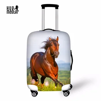 

HUEMASTER Suitcase Cover High Elastic Washable Protective Covers for Suitcases Horse Printed Not Fade High Quality Luggage Cover