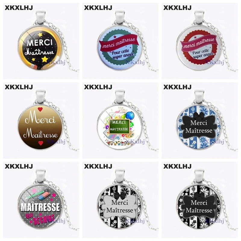 XKXLHJ Горячее предложение Merci Maitresse стекло кабошон для мужчин и женщин ожерелье