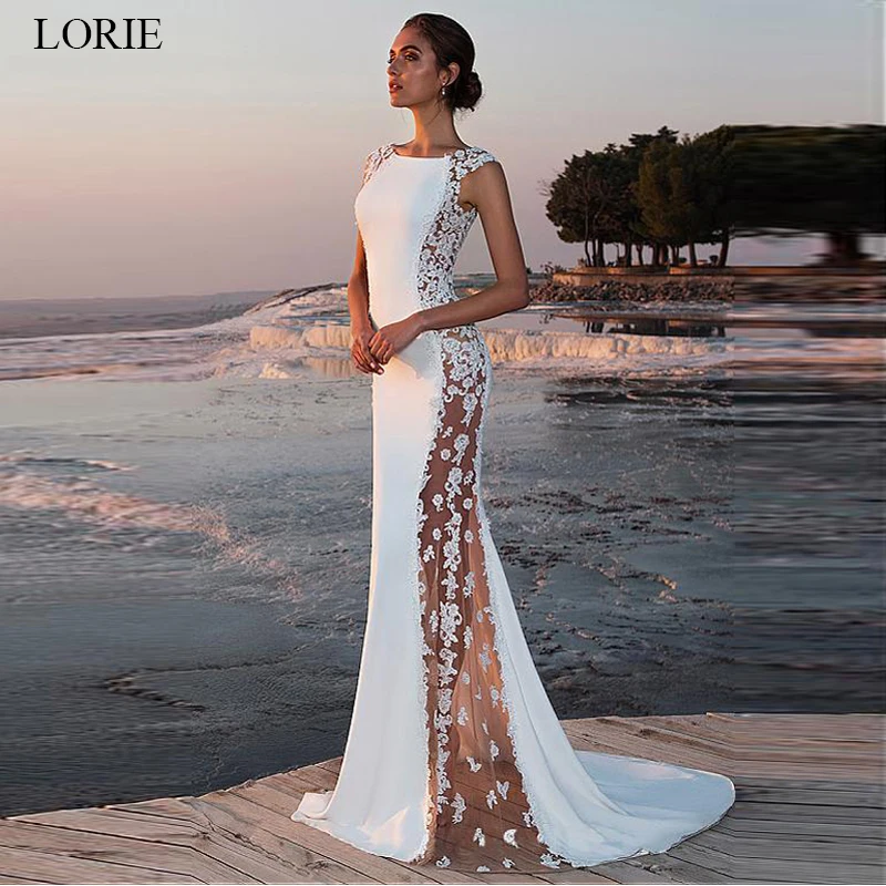 mermaid see through wedding dresses