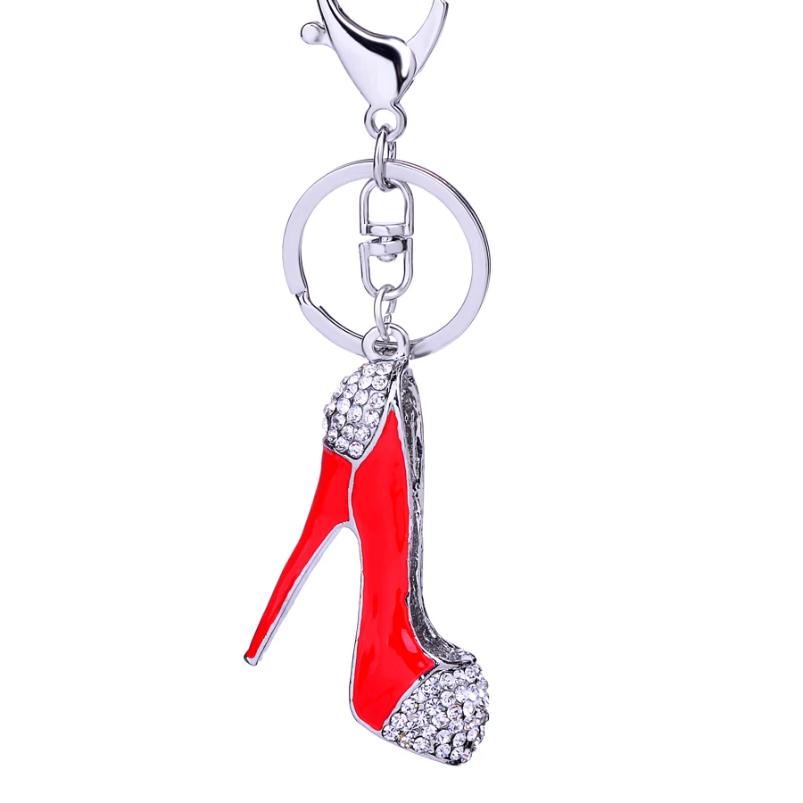Creative High heeled Shoes Keychain Fashion Rhinestone Car Pendant