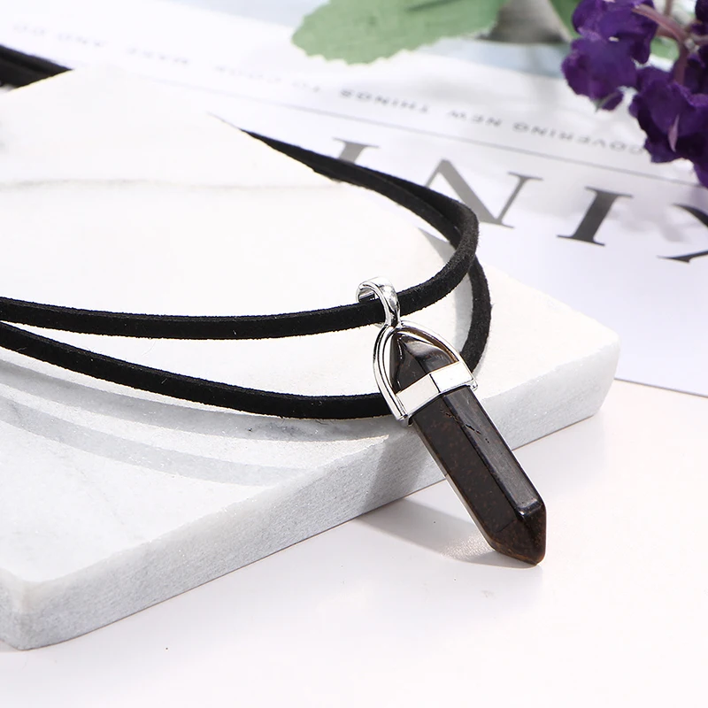 

2019 string crystal punk natural stone sweater necklace pendant men necklace women statement necklace choker pendants jewelry