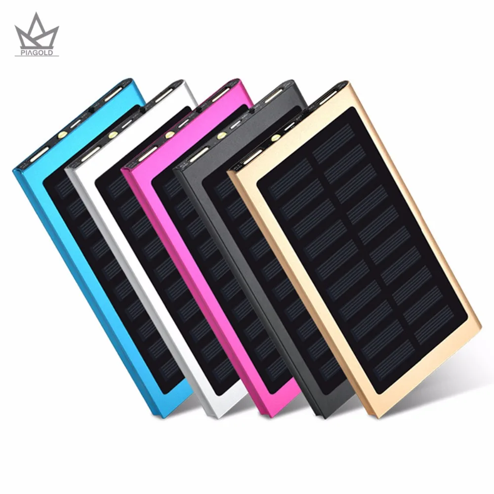 

Solar Power Bank Case 20000mAh Dual USB Port Outdoor Waterproof Power Bank with LED Flashlight Solar Panel Charger for all phone