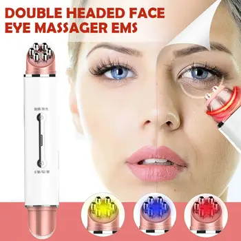 

Double headed EMS Vibration Beauty Eye Care Massage Pen Anti Ageing Wrinkle Face Lifting Photon Therapy Device Facial Machine