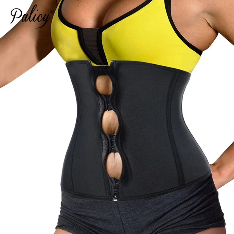 

Waist Trainer with Zipper & Hooks Abdominal Belt Compression Latex Waist Cinchers Slimming Shapewear Body Shaper Sweat Plus Size