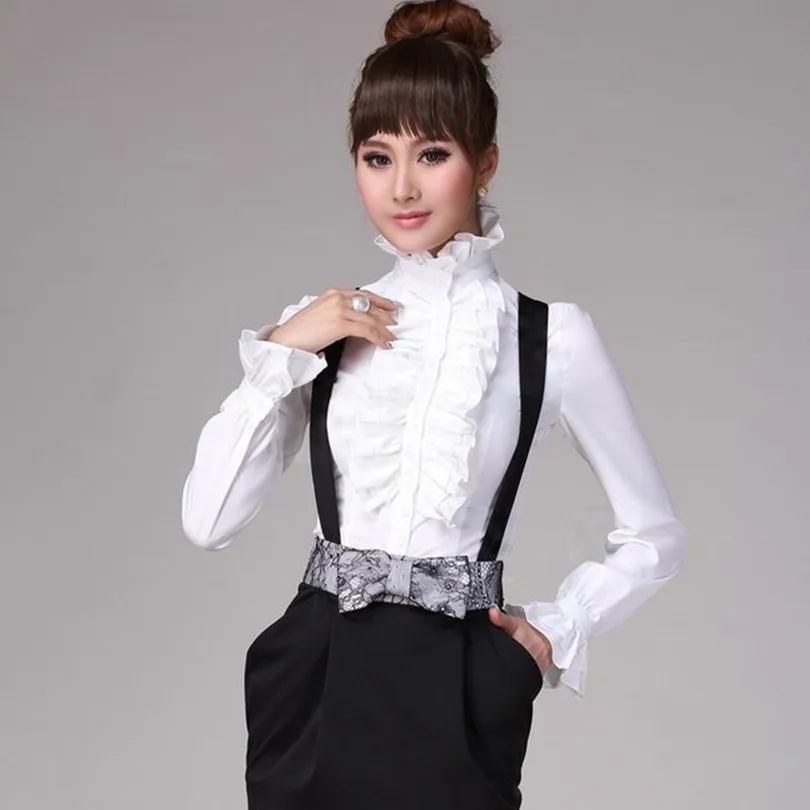 chico white blouses long sleeve with ruffles dresses