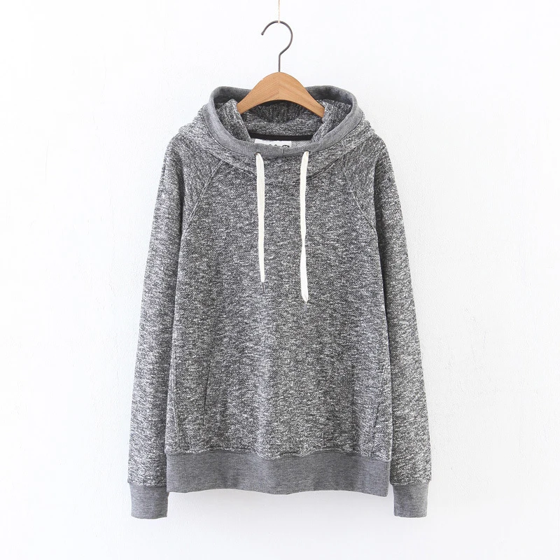 2017 Autumn Winter Women Hoodies Sweatershirt Outside Gray