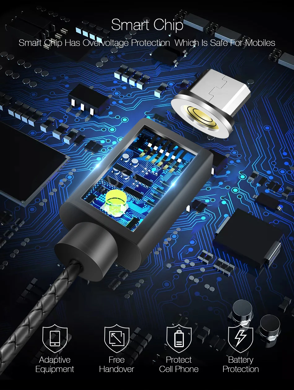 Магнитный кабель из искусственной кожи 3 А, кабель Micro usb type-C, 1 м, для быстрой зарядки, USB C, магнитное зарядное устройство для iPhone, samsung, Xiaomi, Кабо