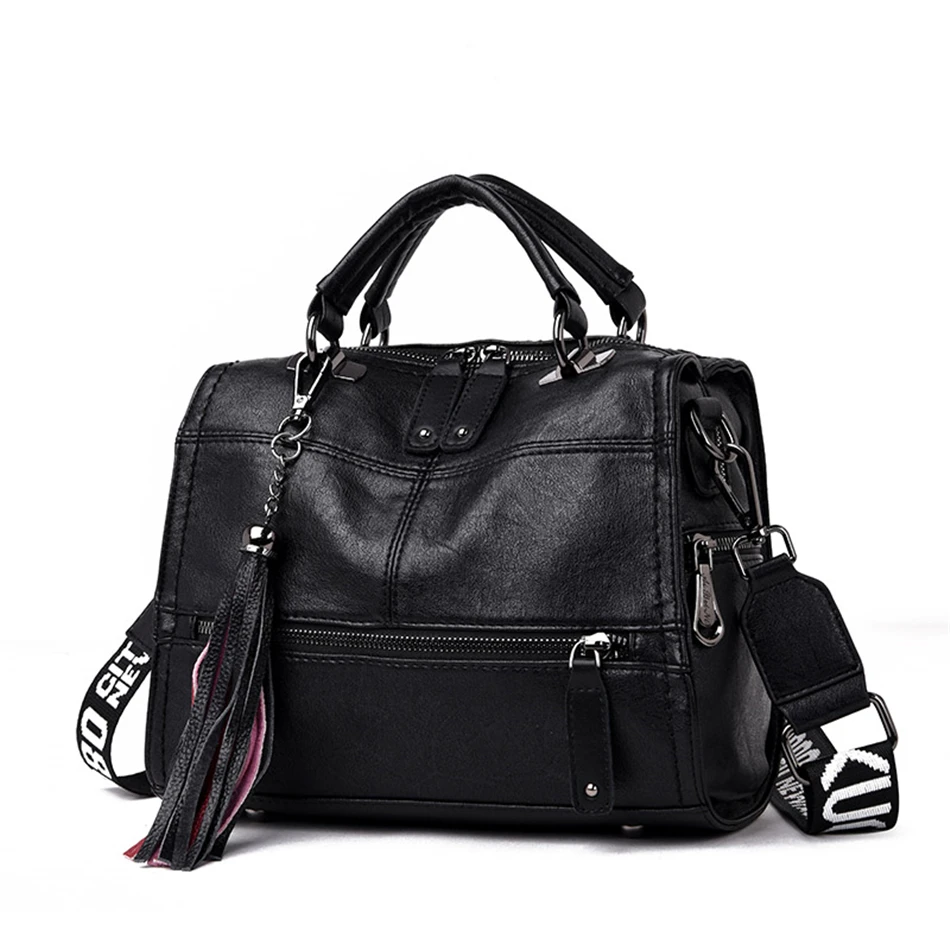 Винтажные женские сумки, черные женские сумки, высокое качество, кожаные большие сумки, сумки с верхней ручкой, повседневные сумки, женские сумки