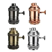 E26 Металл Ретро покрытием Медная ракушка Чистый медный ламповый патрон с витой открытый алюминий