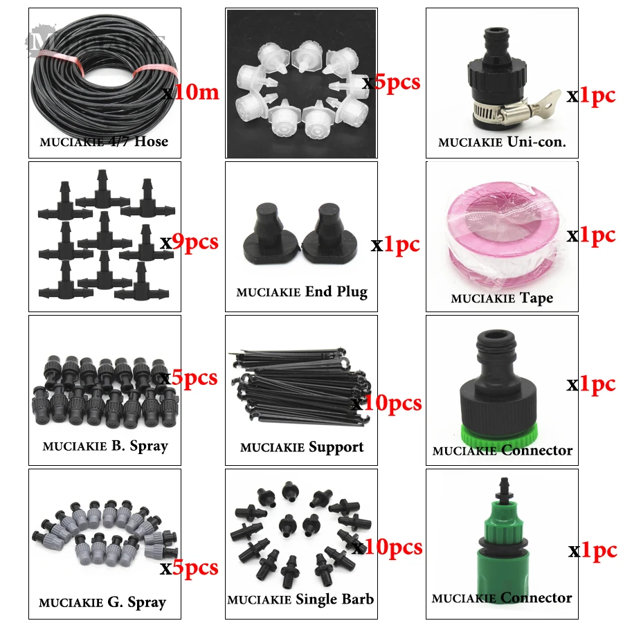 MUCIAKIE 1 комплект 25 м, 10 м автоматическая система полива сада комплект таймер воды контроллер капельного орошения система запотевания летнее охлаждение