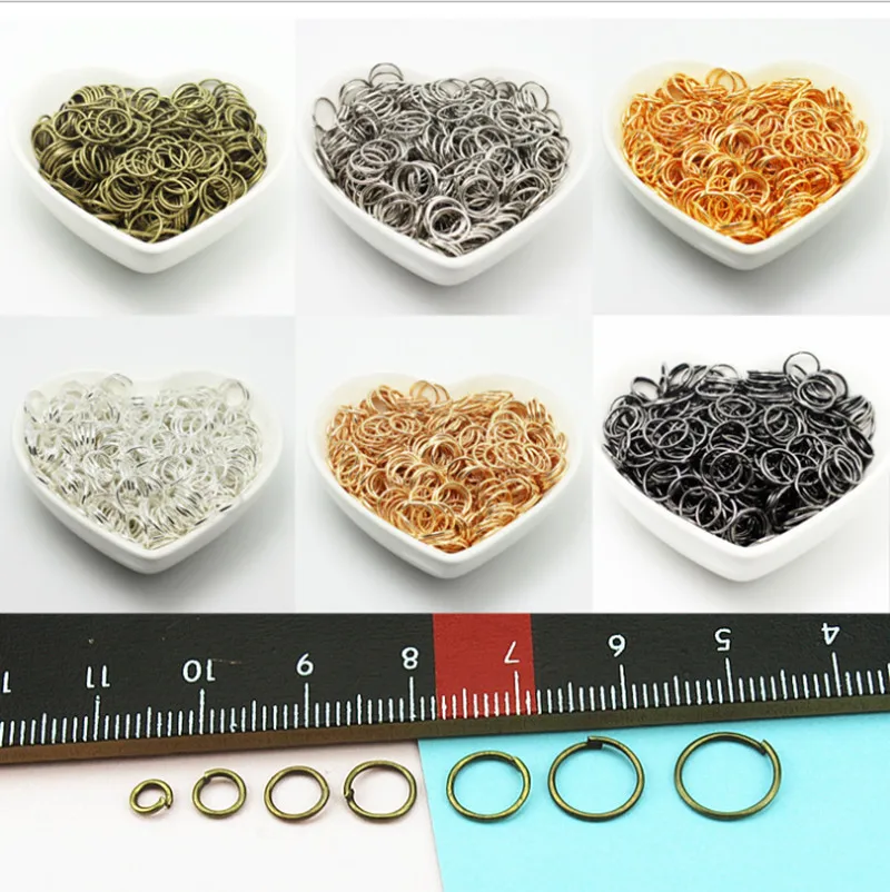 

200pcs 4 5 6 7 8 9 10 mm Open Jump Rings Silver Split Rings Connectors For DIY Handmade Jewelry Finding Making Accessories