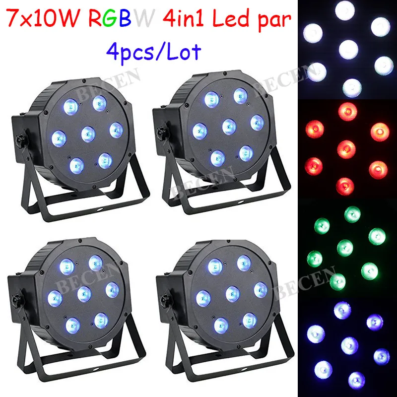

4pcs/lot 7x10W led par light RGBW 4IN1 LED PAR64 stage Lights par can lights from CZ Warehouse