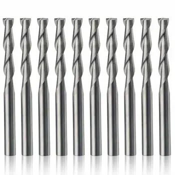 

10pcs End Mills Cutting Tools CNC 1/8inches 22mm 38.5m Router Bits End Mill Flat Nose 2 Flute Milling Cutter Accessories