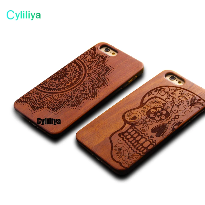 Wooden Phone case 11 pattern Mobile accessories laser engraving custom