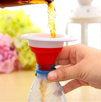 

Wholesale Promotion ! Mini Portable Collapsible Gel Retractable Funnel Hopper for Kitchen Home Garden