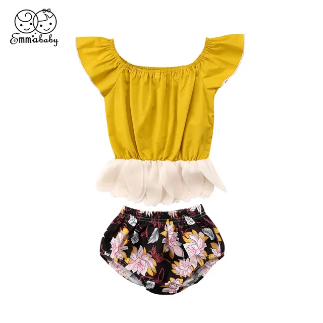 Newborn Baby Girls Clothes Set 2018 Summer Kid Girl Fly Sleeve