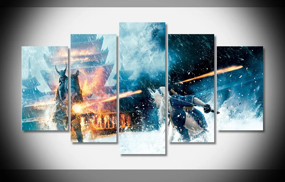 

7361 sucker punch fight snow Poster wood Framed Gallery wrap art print home wall decor Gift wall picture Already to hung