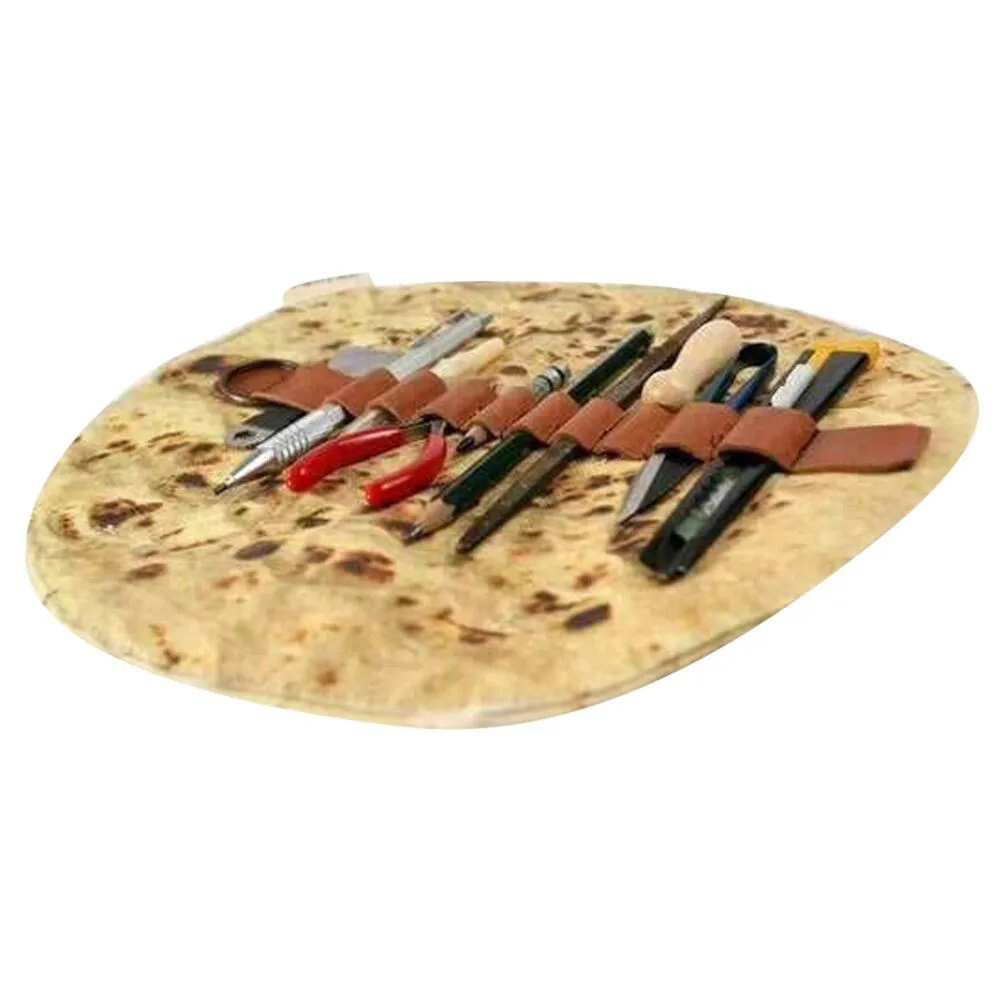 

Sleeper #5001 The Latest Imitation Pancake Pizza Rolled Bag package Leather CREATIVE design Circular holder interesting hot