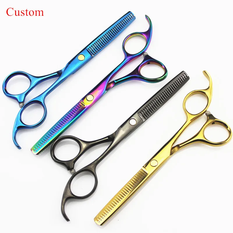 Custom name japan 440c 5.5 inch color hair scissors salon 