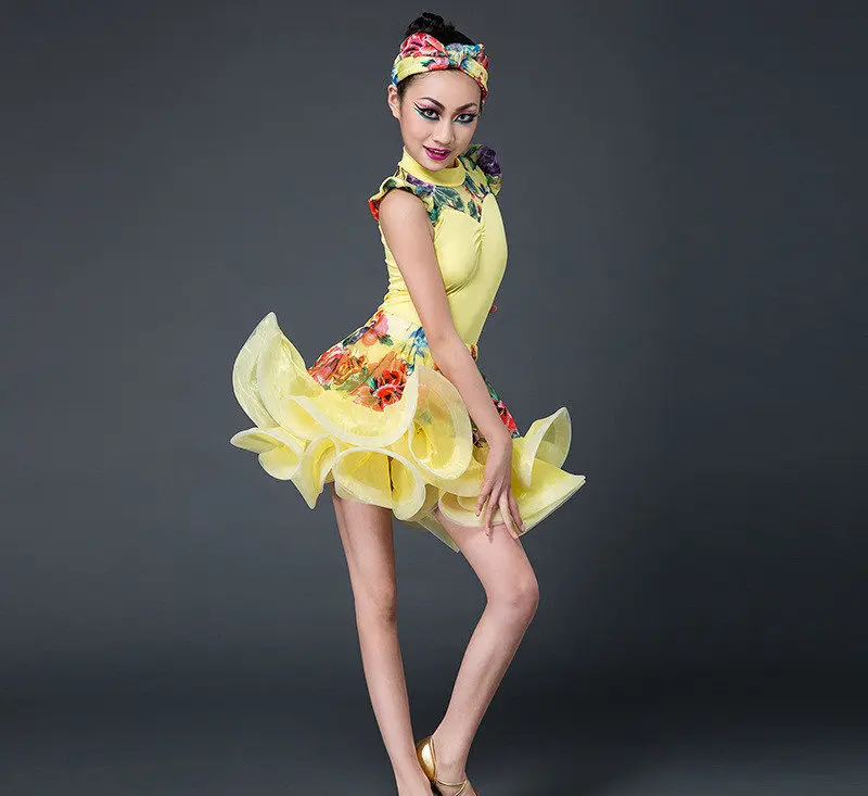 

Children Latin Dance Dress for Girls Competition performance practice Dresses woman Waltz/tango / Cha Cha Ballroom Dance Costume