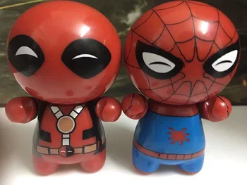 

9CM anime comic movie figure Q version spiderman/deadpool action figure collectible model toys for boys