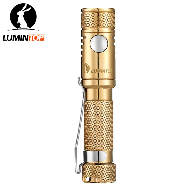 LUMINTOP EDC Mini Flashlight Ant Brass CREE XP-G2 R5 LED Maximum 120 Lumens AAA Battery Type Reversible Clip LUMINTOP EDC Mini Flashlight Ant Brass CREE XP-G2 R5 LED Maximum 120 Lumens AAA Battery Type Reversible Clip