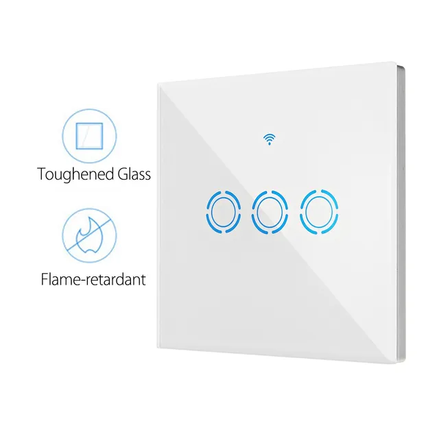 Kinco 86mm WIFI Smart Wall EU Switch Touch Panel APP Remote Control For Alexa/Google Home Voice Control Automatic Module