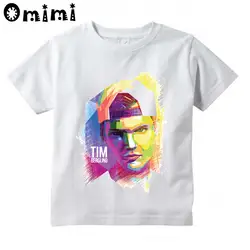 DJ Avicii Hipester мультфильм печатных детская футболка для маленьких мальчиков/девочек смешные музыкальные Повседневное футболка детские