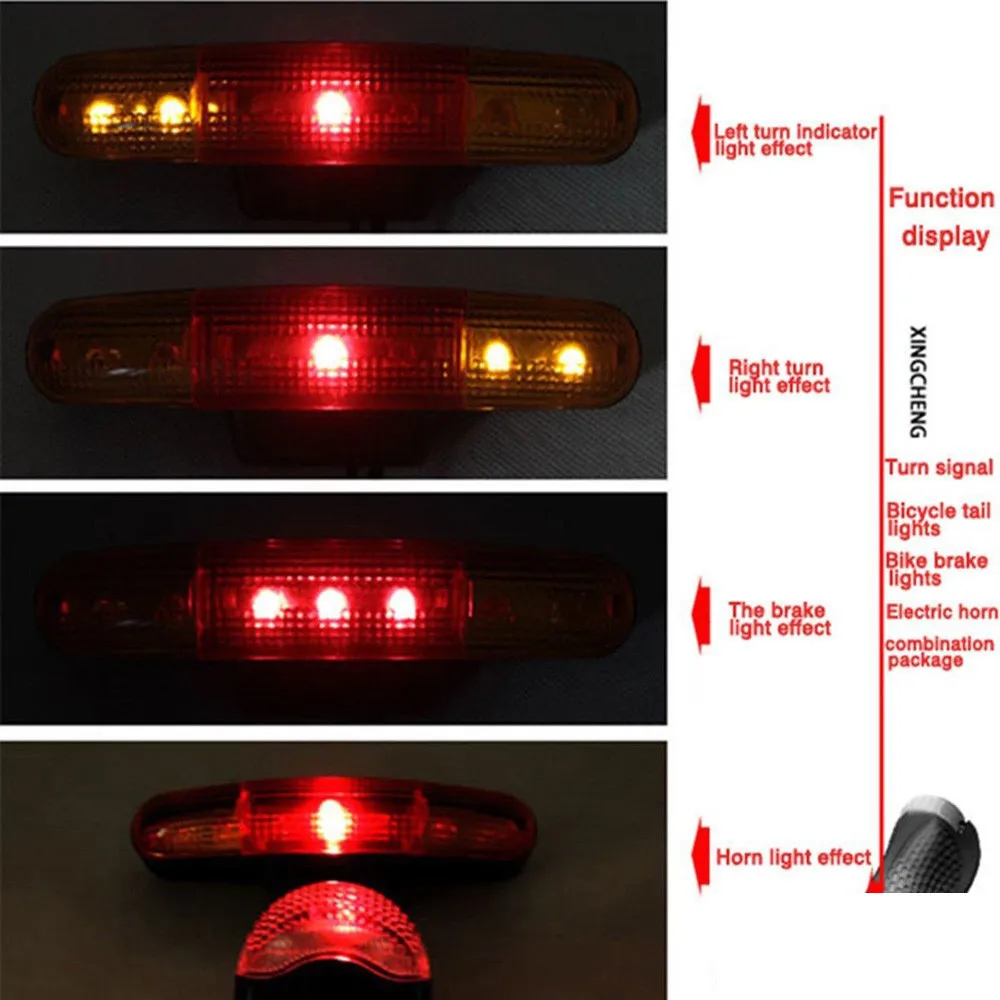 Sale LED Bicycle Bike Turn Signal Directional Brake Light Lamp 8 sound Horn Low Power Consumption Black Biking/Hiking #PEX 2 Sale LED Bicycle Bike Turn Signal Directional Brake Light Lamp 8 sound Horn Low Power Consumption Black Biking/Hiking #PEX 2