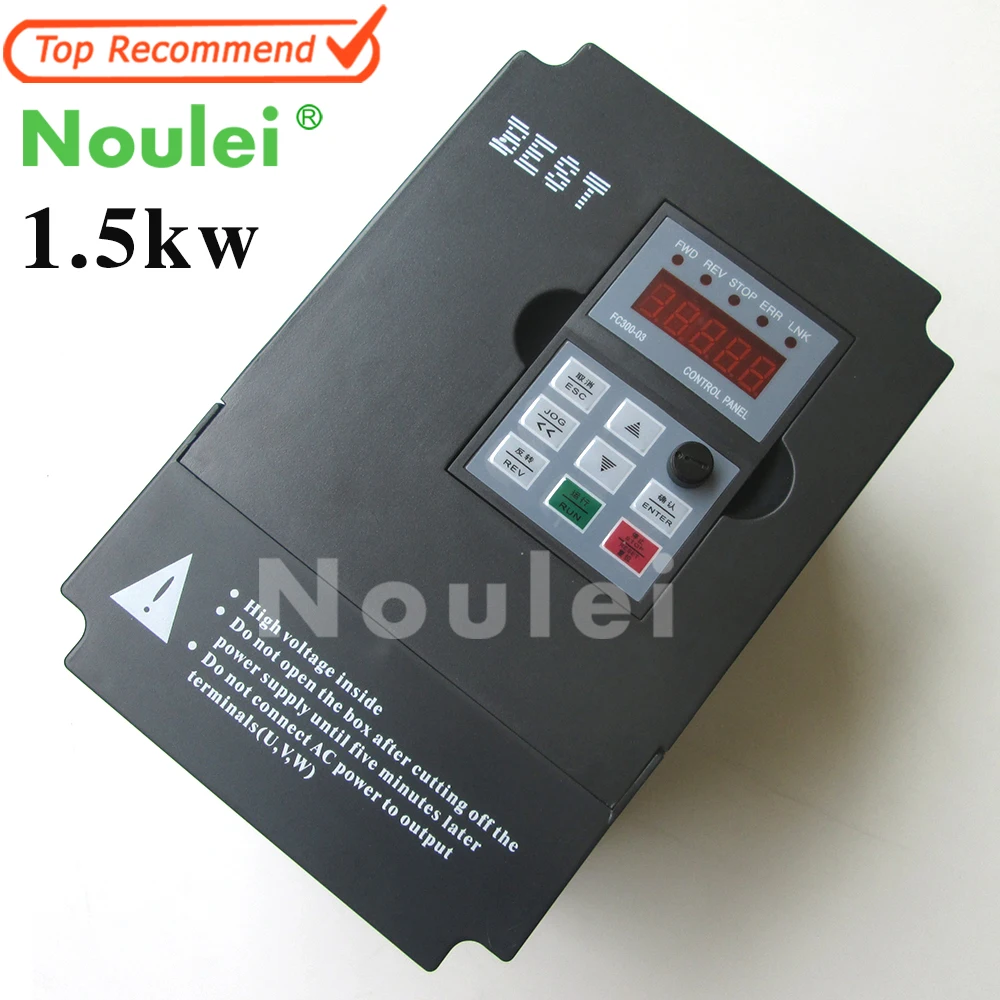 

Noulei 1.5KW 220V or 380V Single-phase inverter input VFD 3 Phase Output Frequency Converter Adjustable Speed 1500W Inverter