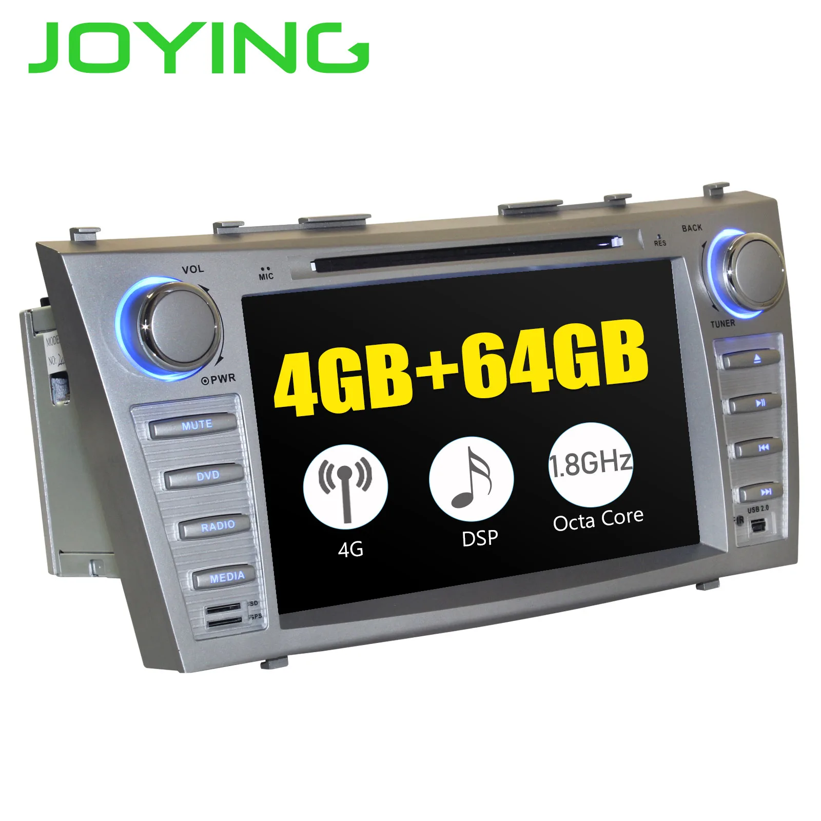 Cheap JOYING 2 DIN car radio stereo player Octa Core 8" autoradio 4GB+64GB for Toyota Camry 2007-2011 support 4G DSP NO CD/DVD player 5