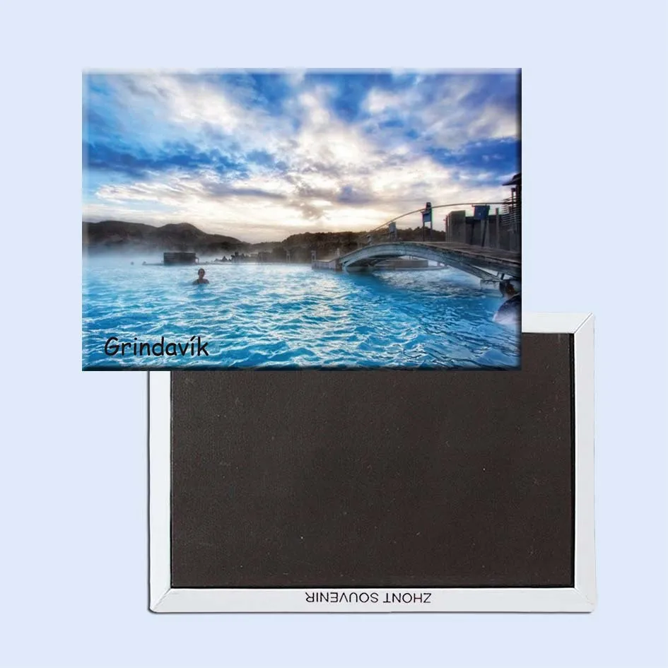 

Free Shipping Blue Lagoon Resort in Grindavik Iceland Travel Refrigerator Magnets 21101,Souvenirs of Worldwide Tourist Landscape