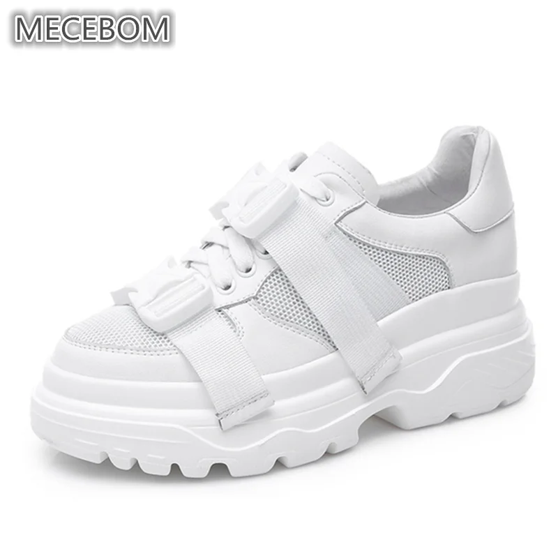 Koop Mode Gesp ontwerp Vrouwen Casual schoenen hoge straat Dikke bodem platform schoenen voor lady ademend Vrouwen sneakers 185 w