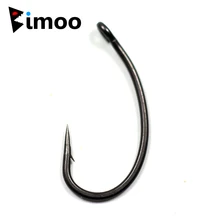 Bimoo 20 unidades/pacote #2 #4 #6 #8 agulha revestida curva afiada ganchos de pesca da carpa alta qualidade preto fosco pop up carpa gancho