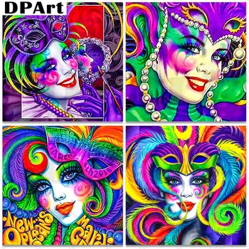 

Diamond Painting Full Square/Round Drill Mardi Gras Clown Venice Carnival Prom Dress Up 5D Daimond Painting Cross Stitch A015